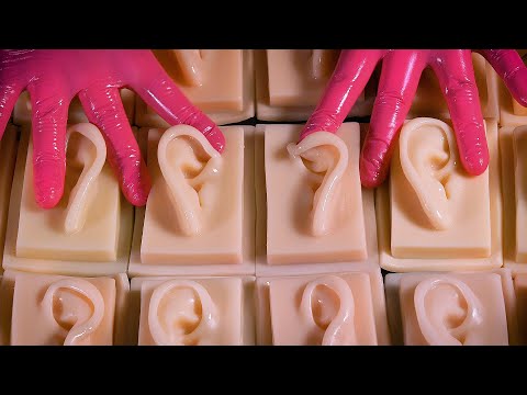 ASMR Massive ear drum and brain throbbing fast ear massage (subtitles, latex gloves)