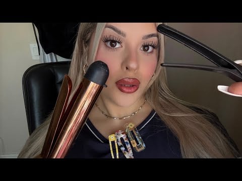 ASMR Hairstyle RP - Bestie Curls & Pins Your Hair Up For Event 👱‍♀️✨🎀🪅