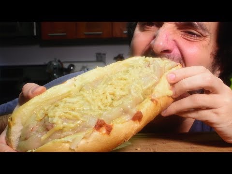 ASMR HUGE EXTRA CHEESY MEATBALL SUB ( Savage Eating Sounds *NO TALKING* ) | Nomnomsammieboy