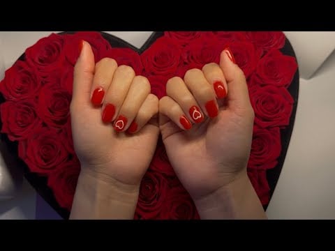 ASMR | Valentine gel nails tutorial ❤️💌