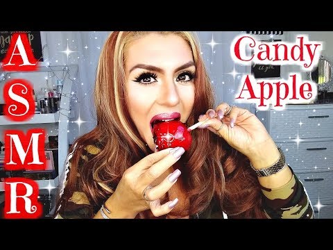 ASMR Eating My FAVORITE! Candy Apple (Whisper Eating)