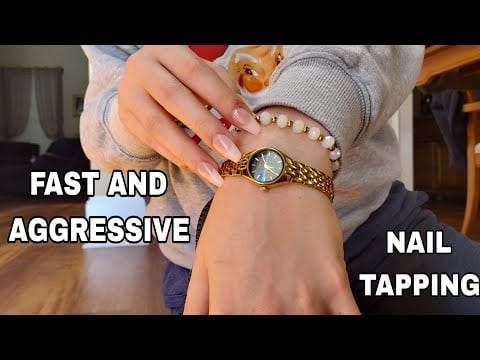 Fast and Aggressive Nail Tapping and Rubbing + Bracelet Sounds ASMR (No Talking)