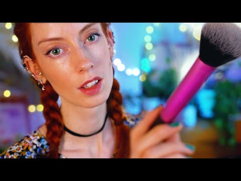 ASMR Close Up 😴 Soft & Slow Mouth Sounds, Fluffy Mic, Camera Brushing