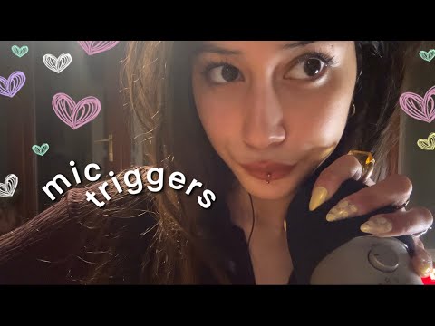 ASMR Mic Scratching, Mic Attention, Nail Sounds & Mouth Sounds (´꒳`)♡ 🍵🪄💤