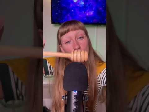 ASMR wet mouth sounds. Sticky honey