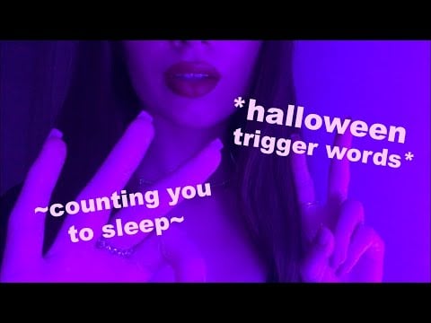 ASMR | Counting you to sleep with Halloween trigger words | Gentle whispers 🕸👻