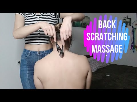 ASMR massage, back scratching sounds for tingles! | soft whispers