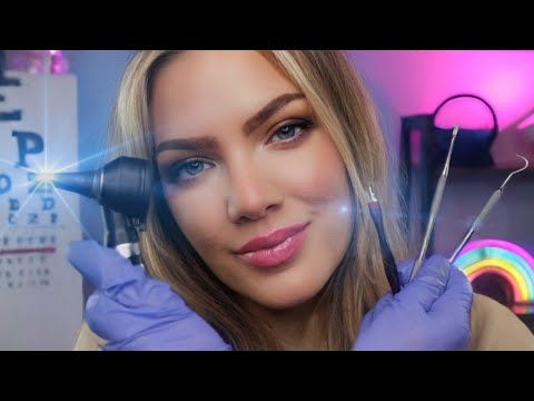 ASMR Otoscope and Earpick Examination | Ear Inspection, Ear To Ear Up Close Whispers, Binaural Audio