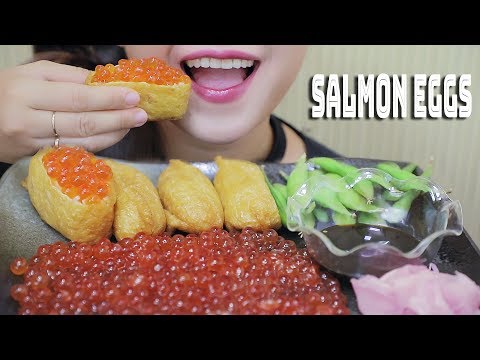 ASMR SALMON EGGS (IKURA) SOFT POPPING EATING SOUNDS | LINH-ASMR