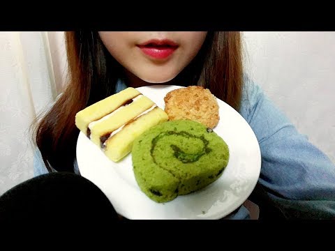 ASMR Bread 크림치즈만쥬 & 카스테라 롤 이팅사운드 옵스 빵 먹방 Cream cheese Manju, Kastera Eating sounds mukbang