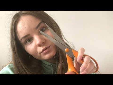 ASMR Hair Cutting Brushing | getting rid of split ends