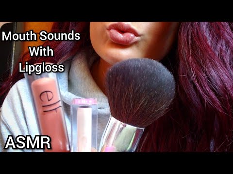 ASMR Mouth Sounds Wearing Lip Gloss, Lens Brushing, Lip Gloss Pumping, Kisses, Fast and Slow