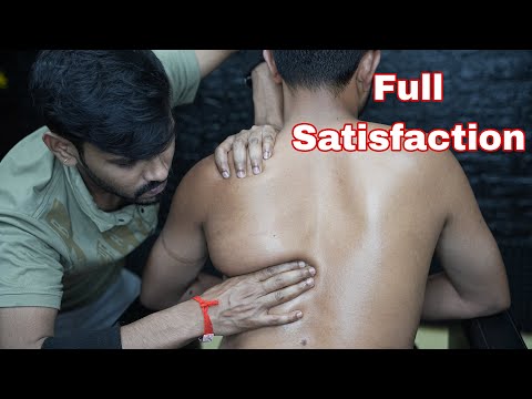 ASMR Indian Barber Upper Body Massage With Oil | Head And Back Body Massage With Cracking