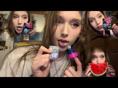 ASMR 150 sub special trying candy i’ve never tried before!!! (lots of mouth sounds)