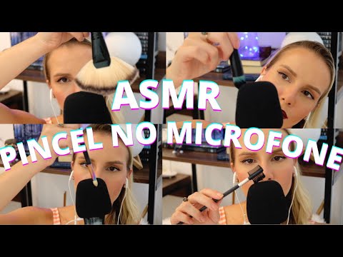 ASMR PINCEL NO MICROFONE -  Bruna Harmel ASMR