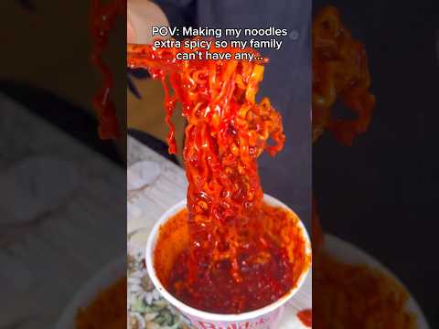 Making my noodles extra spicy so my family can’t have any… #food #eating #recipe