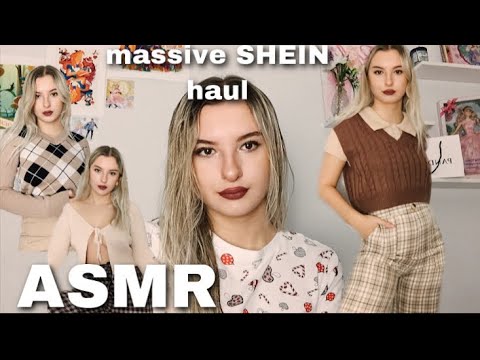 ASMR: dark academia try on haul!!! ~SHEIN~ fabric sounds