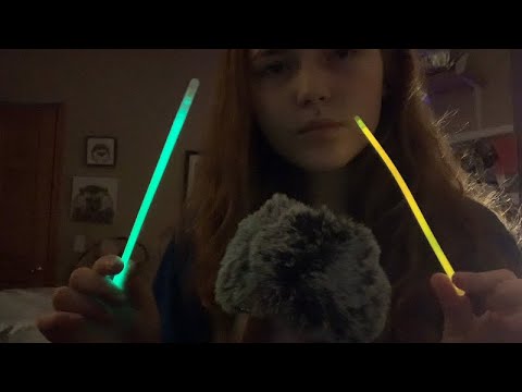 Asmr | Up-close personal attention (lights/glow sticks, hand movements, mouth sounds +)