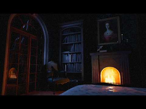 Sleeping in a Haunted Victorian Mansion | a stormy night by the crackling fireplace