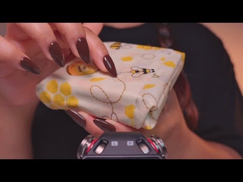 [ASMR] Beeswax Wrap Tapping, Scratching & Unwrapping 🐝 No Talking 