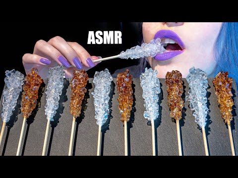 ASMR: CRUNCHY ROCK SUGAR CANDY | Brown & White Sugar Crystals 🍡 ~ Relaxing [No Talking|V] 😻