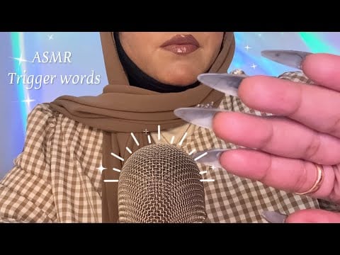 ASMR - Whispering Tingly Trigger words for deep sleep / Face touching/ Hand movements 
