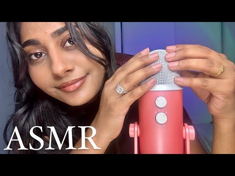ASMR MIC SCRATCHING with Natural Nails (bare mic + fluffy cover) No Talking