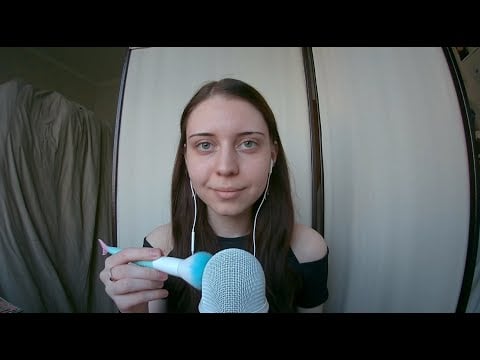 ASMR| Mic brushing & soothing mouth sounds| Кисточка & успокаивающие звуки рта😴