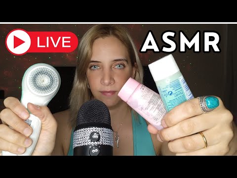 ASMR EN VIVO!! TE HAGO TU SKINCARE ANTES DE DORMIR 🌙💕