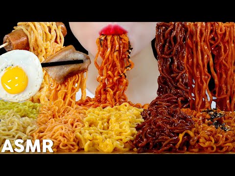 ASMR Most Popular Noodles Eating Sounds | 6가지 인기라면 먹방 | MINEE EATS
