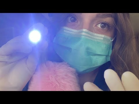 ASMR Tingly Eye Exam 🧑‍⚕ (Surgical gloves, Mask and Light)