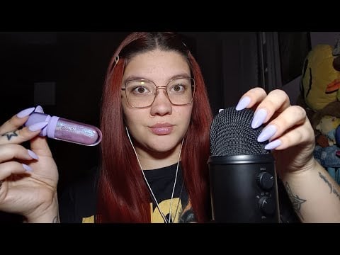 VIDEO DEDICA PER PAOLA NEW LIPGLOSS, PENSIERI NEGATIVI, MIC SCRATCHING e MIC BRUSHING 😴💜 | ASMR ITA