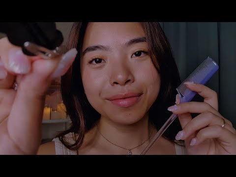 ASMR Hair Clipping & Gentle Scalp Attention 💜 Layered Sounds