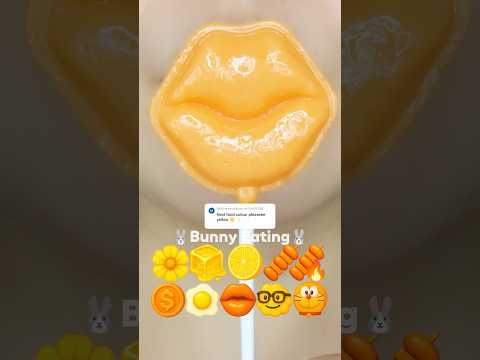 FAST!💛🧡 Yellow & Orange Emoji  ASMR MUKBANG (sped up)
