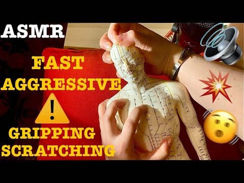 ASMR|⚠️EXTREME FAST AGGRESSIVE LOUD SCRATCHING/GRIPPING (Squeaky sounds). FULL BODY ACUPUNCTURE DOLL
