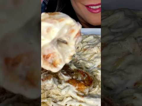 Shrimp Fettuccine Alfredo #food #asmr #seafood #pasta
