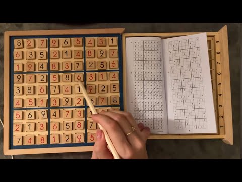 😴 ASMR - (1+ Hour) Wooden Blocks Sudoku (5)- Clicky Whispers