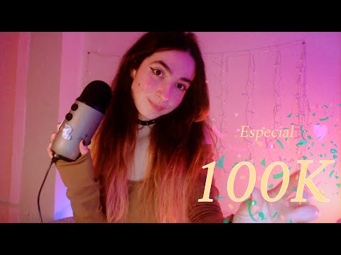 ASMR 🎉ESPECIAL 100K ( Mouth Sounds INTENSOS, soft spoken curiosidades del canal, meditación-yoga...)