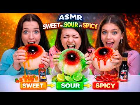 ASMR Spicy Jelly VS Sweet Gummy VS Sour Jelly Candy Compilation