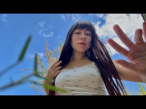 ASMR While You Lay Down ~ Grass Plucking, Hair Massage, Affirmations (Patreon video)