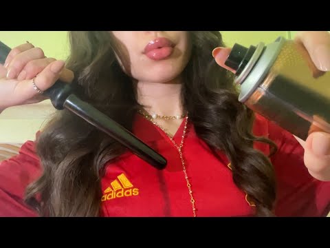 ASMR curling your hair in 2 minutes | different languages