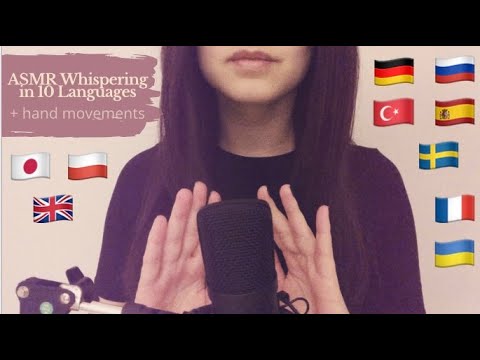 ASMR Whispering in 10 Languages + Hand Movements 🌙