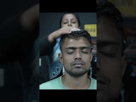 Beautiful Lady Barber Doing Beautiful Fire Massage ASMR #shorts