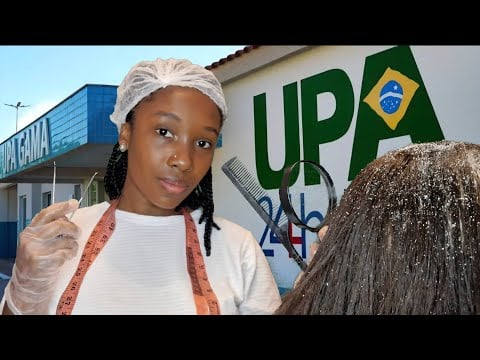 ASMR ROLEPLAY ENFERMEIRA TIRA CASPAS DO SEU CABELO NA EMERGÊNCIA DA UPA 24HRS ( SUSSURROS +50 MNTS) 