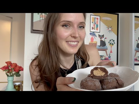 ASMR Baking Chocolate Peanut Butter Cup Cookies (close whispered)