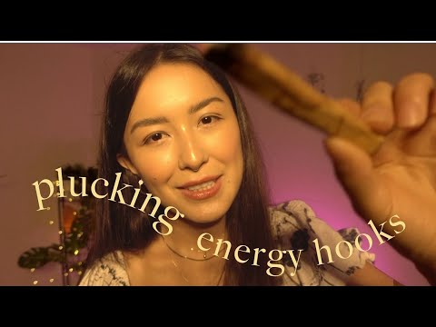 asmr reiki | removing negative energy hooks (plucking negative energy, hand movements, whispered)