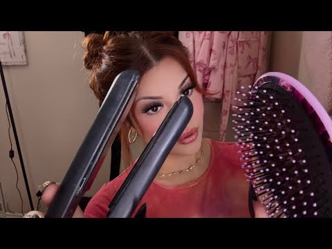 ASMR Big Sister Straightens Ur Hair Before U Leave 🙄 RP (she’s sassy)