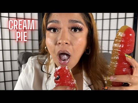 ASMR Can This Giant Gummy Worm Fit In My Mouth?