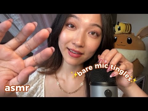 ASMR Gentle Bare Mic Scratching & Gripping 🧡 Mouth Sounds & Hand Movements 🤚🏼 