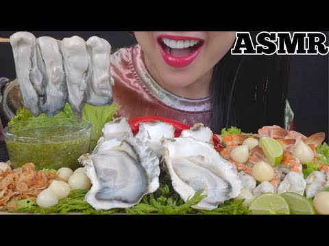 ASMR FRESH OYSTERS (EATING SOUNDS) LIGHT WHISPERS | SAS-ASMR